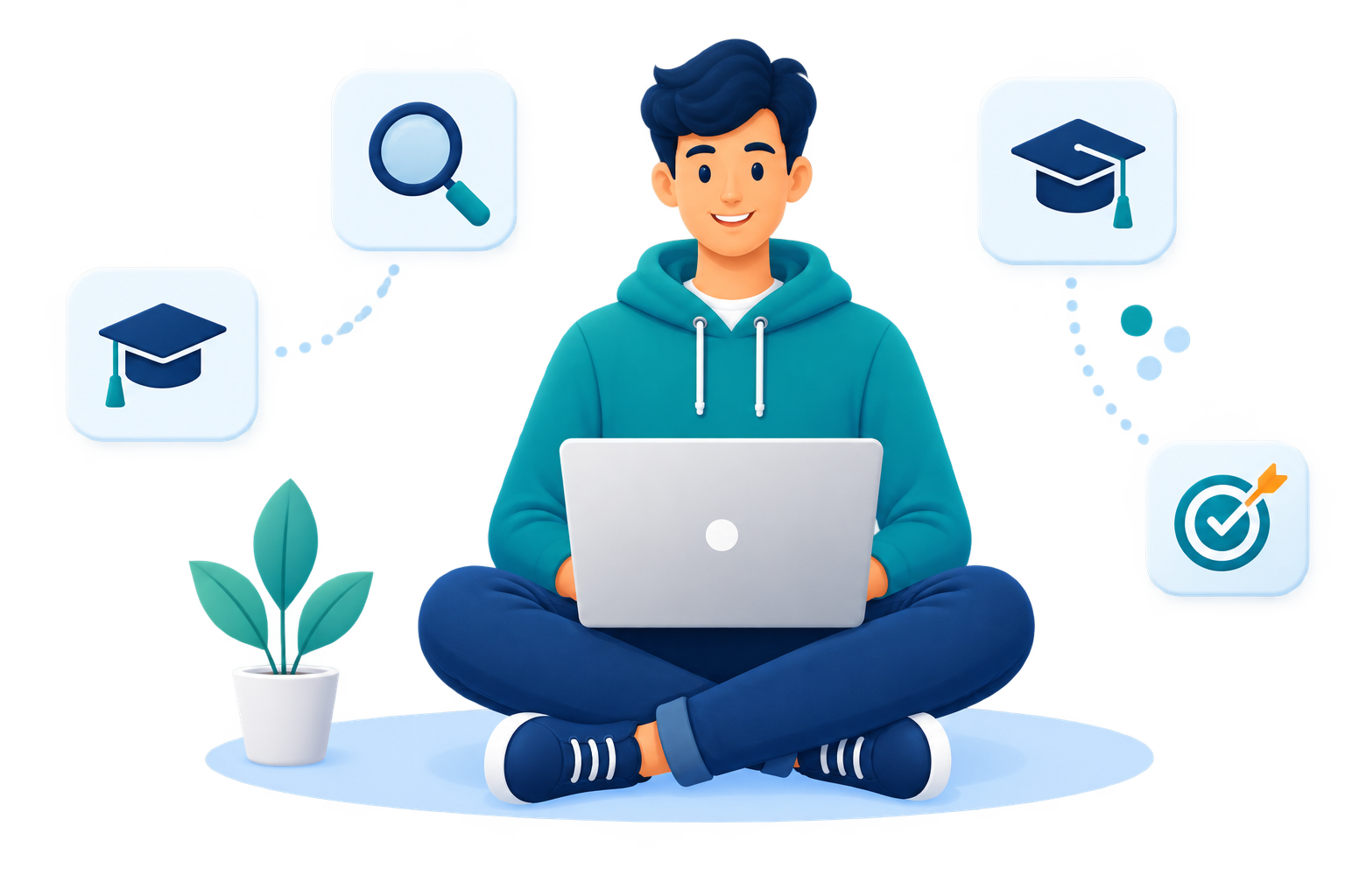 Student using Internwise on a laptop