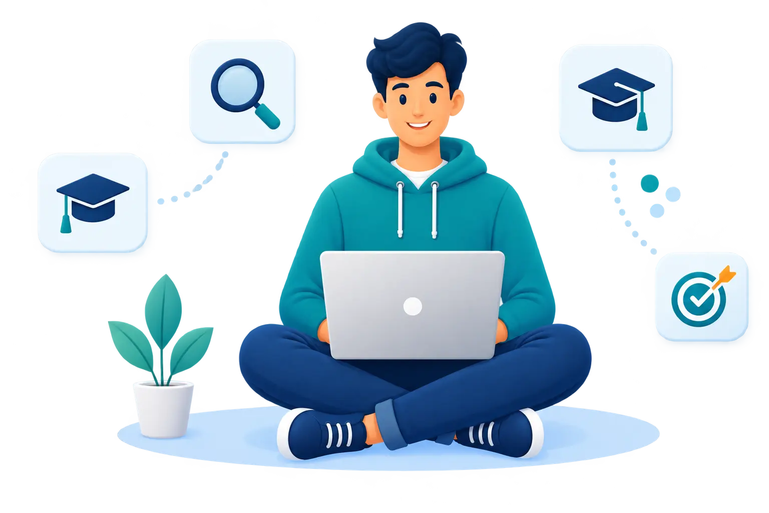 Student using Internwise on a laptop